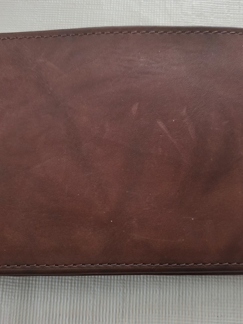 Buxton Maroon Brown Leather Card & Key Sleeve
